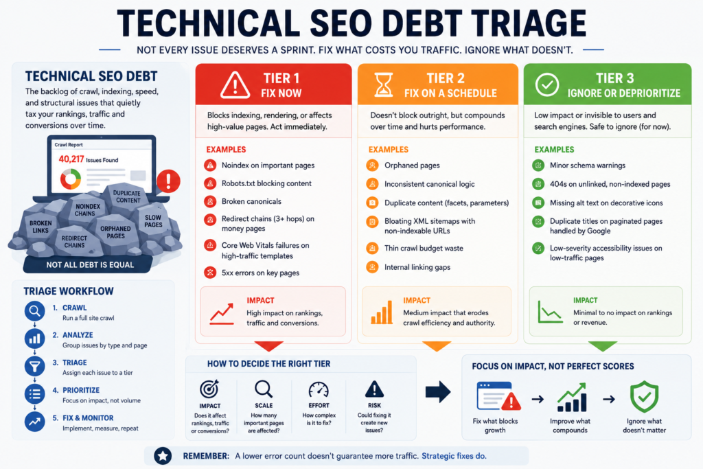 Technical SEO Debt Triage